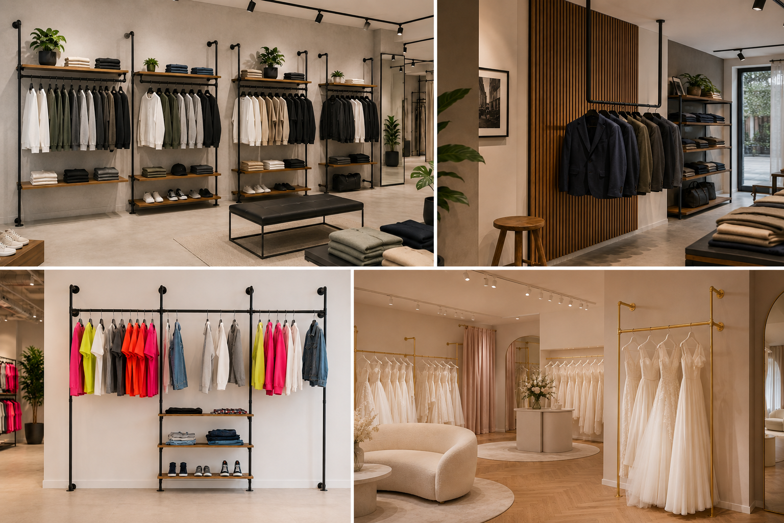PAMO Design Rohr Ladenbausystem im modernen Modegeschäft kaufen